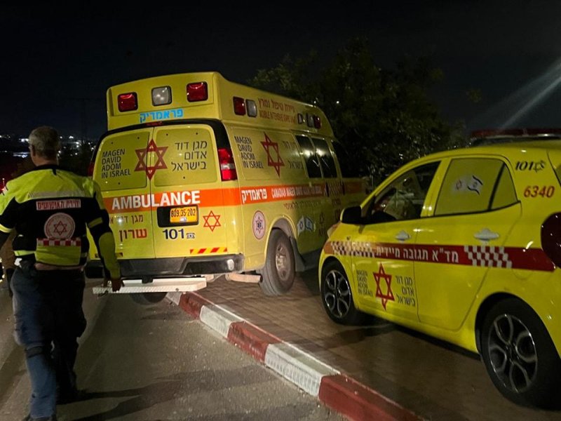 Dozens of first-responders were displaced to the scene of a Hezbollah drone strike on Sunday night. More than 60 people were injured in the attack. Photo courtesy of Magen David Adom/Facebook