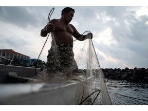 A fisherman off the shore of Playa Villa del Mar in Veracruz. Photographer: Toya Sarno Jordan/Getty Images South America