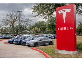 AUSTIN, TEXAS - DECEMBER 13: Tesla vehicles are seen on a lot at a Tesla dealership on December 13, 2023 in Austin, Texas. Tesla is recalling nearly all vehicles sold in the US after a near two-year investigation by the National Highway Traffic Safety Administration found a defect in the Autopilot system.