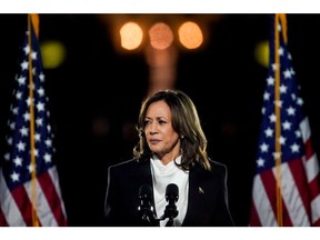 US Vice President Kamala Harris during a campaign event on the Ellipse of the White House in Washington, DC, US, on Tuesday, Oct. 29, 2024. Harris argued a potential second Donald Trump presidency would be one that is steeped in chaos and division, but not focused on Americans' needs, in a Tuesday evening speech from the National Mall.