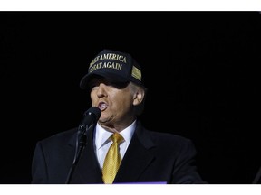 Donald Trump speaks during a campaign rally in Michigan on Oct. 25.