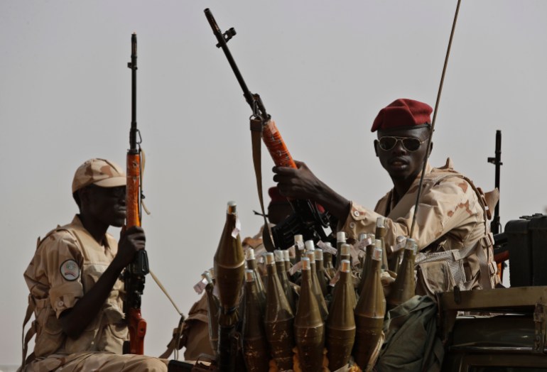 Sudanese soldiers from the Rapid Support Forces unit