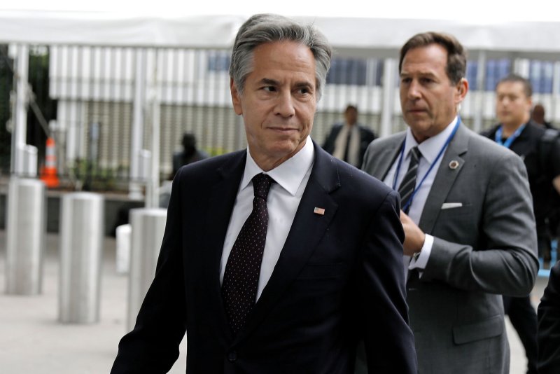 Secretary of State Antony Blinken departs the UN General Assembly's 79th session at the United Nations Headquarters in New York City on Sept. 23 and is in Laos to attend summits with Indo-Pacific and Southeast Asian leaders Tuesday through Friday. Photo by Peter Foley/UPI