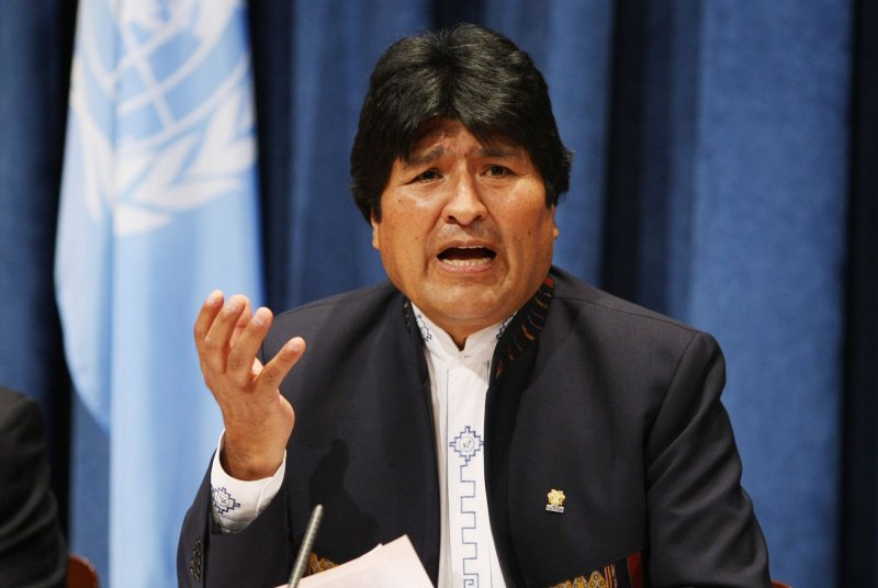 Bolivia's President Evo Morales speaks during a press conference during the Millennium Development Goals Summit at the United Nations on September 21, 2010 in New York. File Photo by Monika Graff/UPI