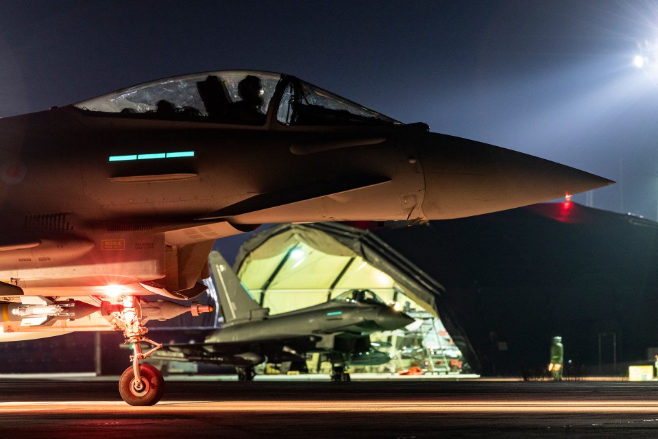 RAF Typhoons taking off from RAF Akrotiri in Cyprus in February