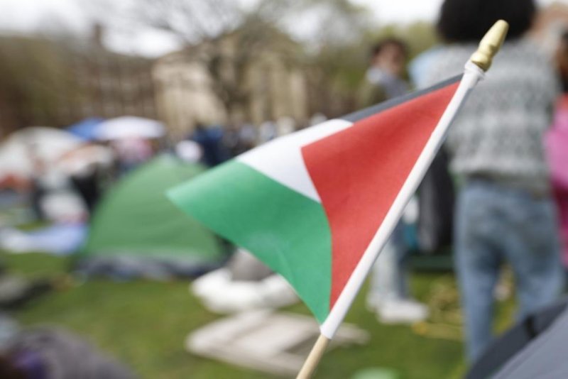 Brown University has temporarily suspended a pro-Palestinian student group after administrators launched an external investigation into conduct violations at a protest earlier this month. The university accused members of Students for Justice in Palestine of "screaming profanities" and "banging on a vehicle." File Photo by CJ Gunther/EPA-EFE