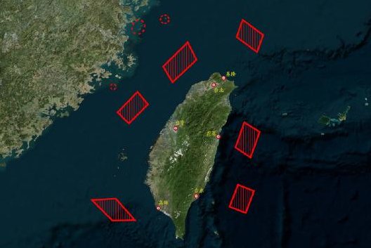 China on Monday conducted large-scale military drills around the island of Taiwan. Image courtesy of Ministry of National Defense of the People's Republic of China/Release