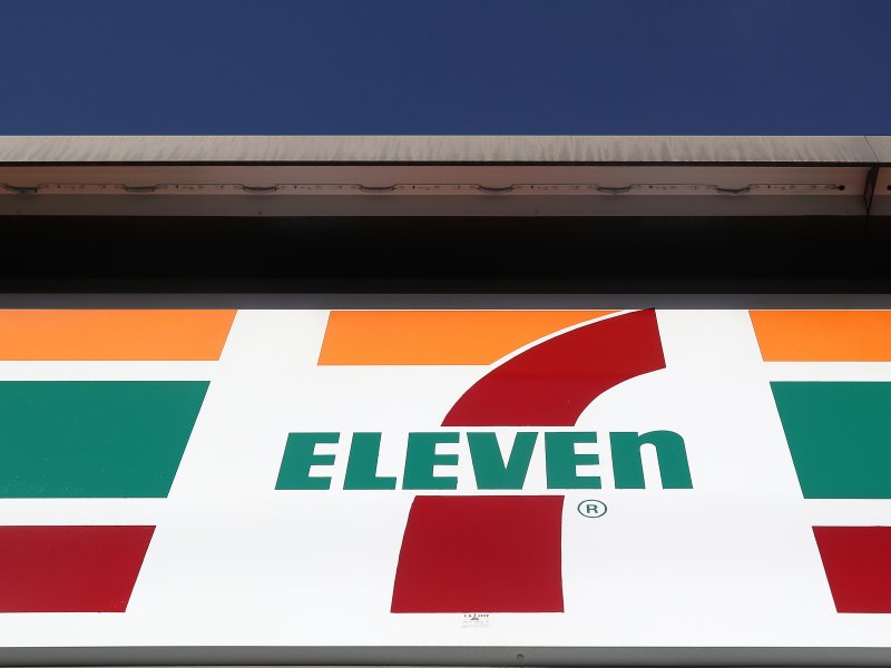 The sign on a 7-Eleven store is shown on Saticoy Street in Canoga Park, California, on January 10, 2018. A Canadian firm which owns Circle K is making a bid to take over the company. File Photo by Andrew Gombert/EPA-EFE