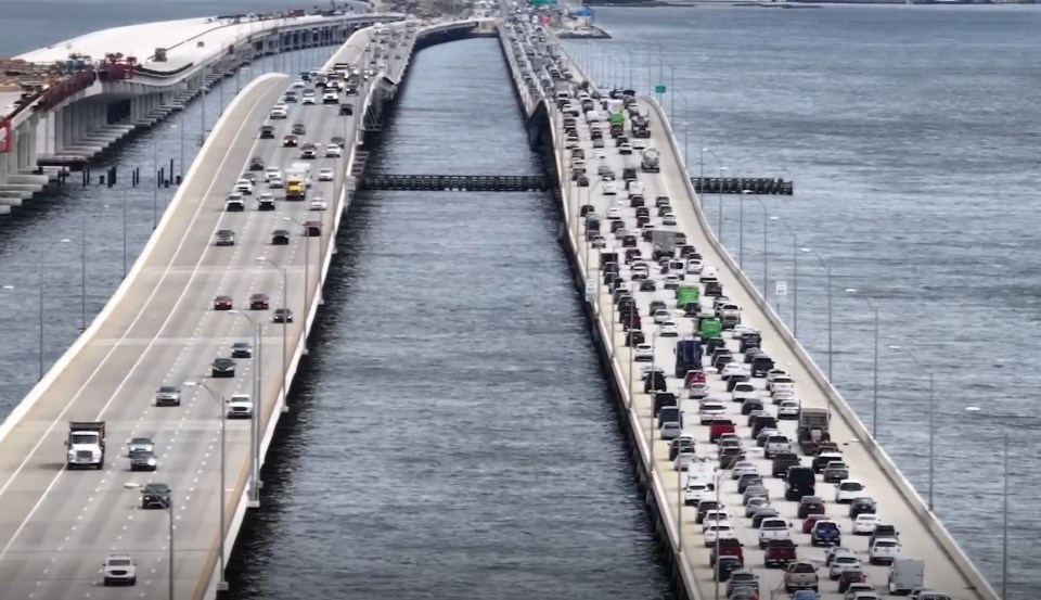 Evacuees are heading into bumper-to-bumper traffic as the flee Florida