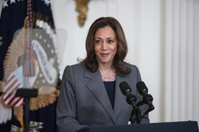 Vice President Kamala Harris on Saturday released a two-page health assessment from April that shows she is in "excellent health" as she prepares for a Sunday campaign event in Greenville, N.C. Photo by Al Drago/UPI