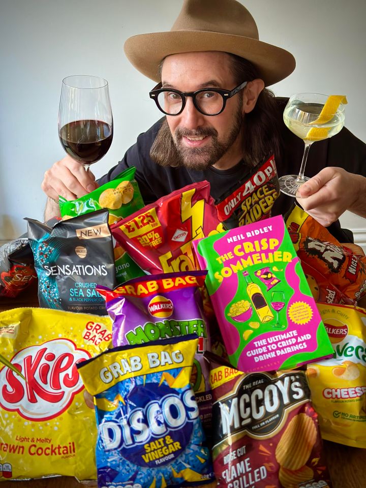 Pickled onion Monster Munch should be washed down with a martini, according to a TV drinks expert Sam Creed who tested the best booze and crisp combos