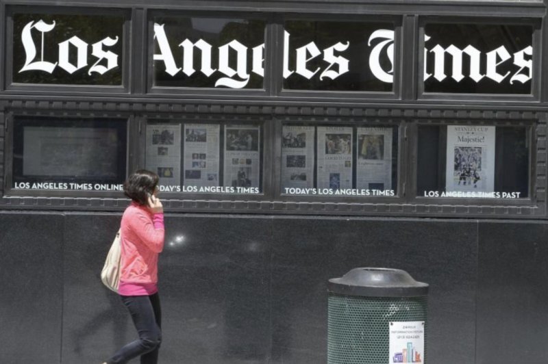 The Los Angeles Times has decided not to endorse a nominee for president in the upcoming 2024 election. On Wednesday, the paper's editorials editor resigned, saying the "non-endorsement undermines the integrity of the editorial board." File Photo by Mike Nelson/EPA-EFE