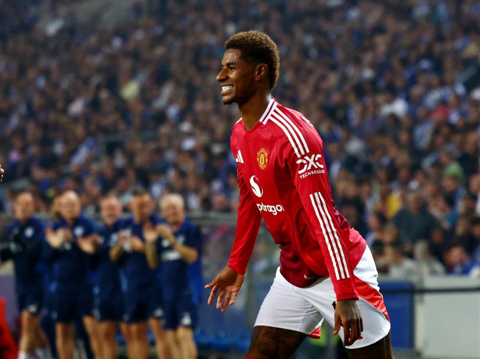 Marcus Rashford netted Man Utd's opener against Porto on Thursday night