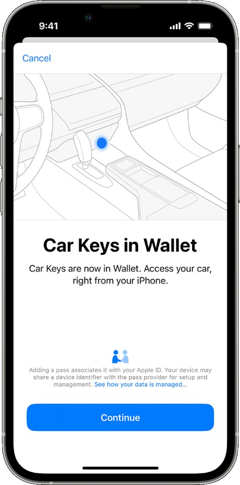 You can add a virtual version of your car key to the Apple Wallet app