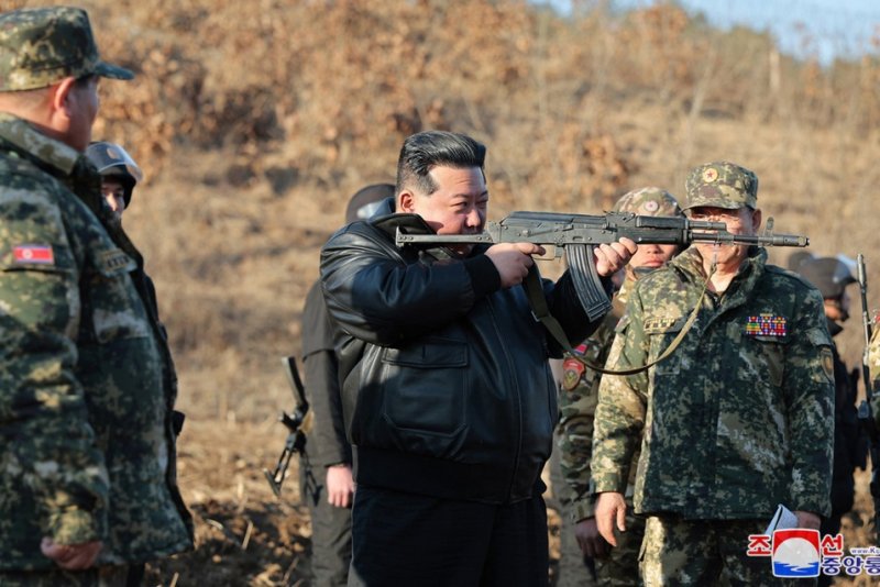 North Korea's constitution has officially defined South Korea as a "hostile state," the North's Korean Central News Agency reported Thursday as tensions on the Peninsula are at their highest point in years. Leader Kim Jong Un, pictured at a simulated counterattack drill in April, earlier this year declared South Korea the "invariable principal enemy." File Photo by KCNA/EPA-EFE