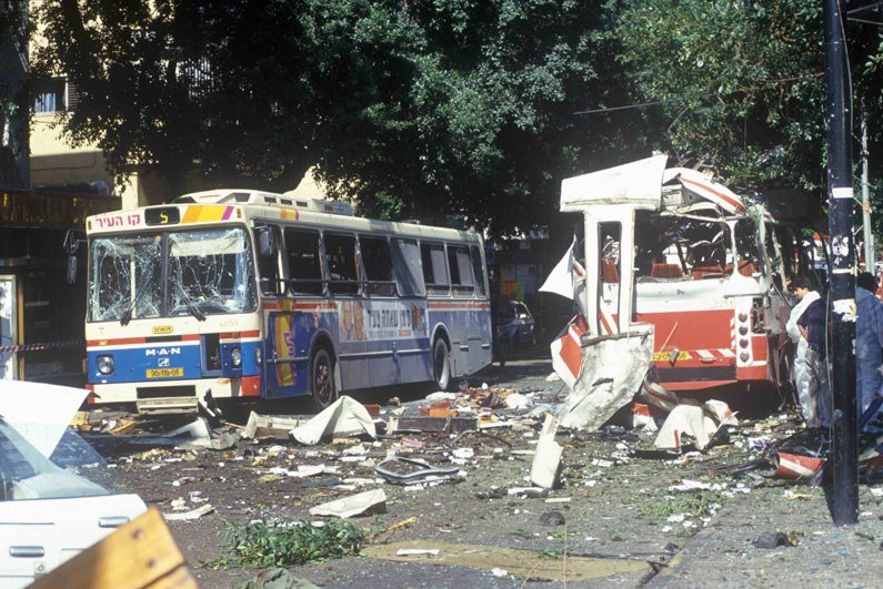 On October 19, 1994, a terrorist bombing killed more than 20 people on a bus in Tel Aviv, Israel. File Photo by Bamahane/Wikimedia