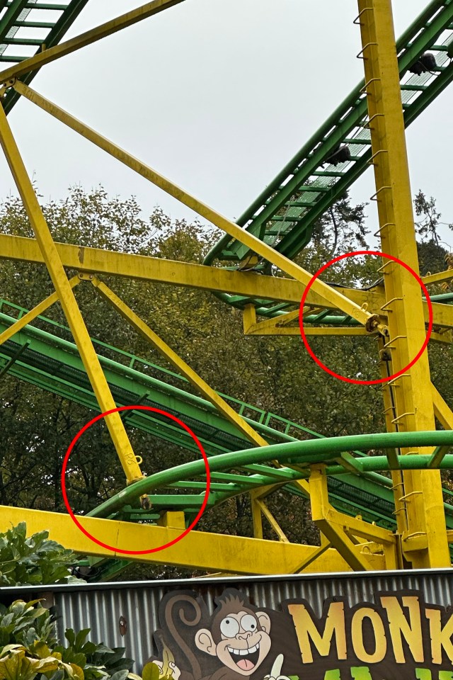 A structural beam from the ride is said to have fallen onto the track