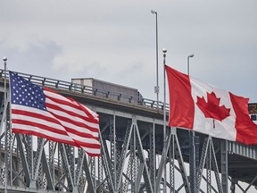 The Bluewater Bridge crossing from Port Huron, Michigan to Sarnia, Ont.