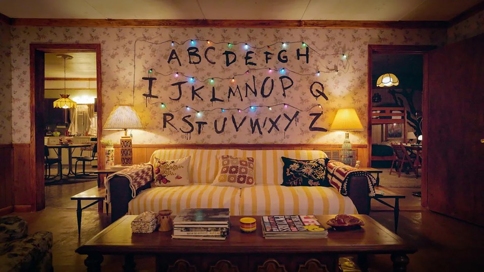 The home was decorated with the same alphabet wall seen in the show