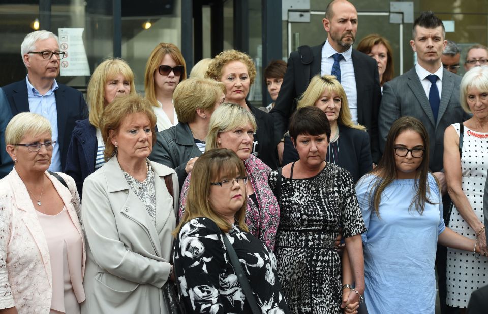 Victims outside Nottingham Crown Court where Paterson was jailed