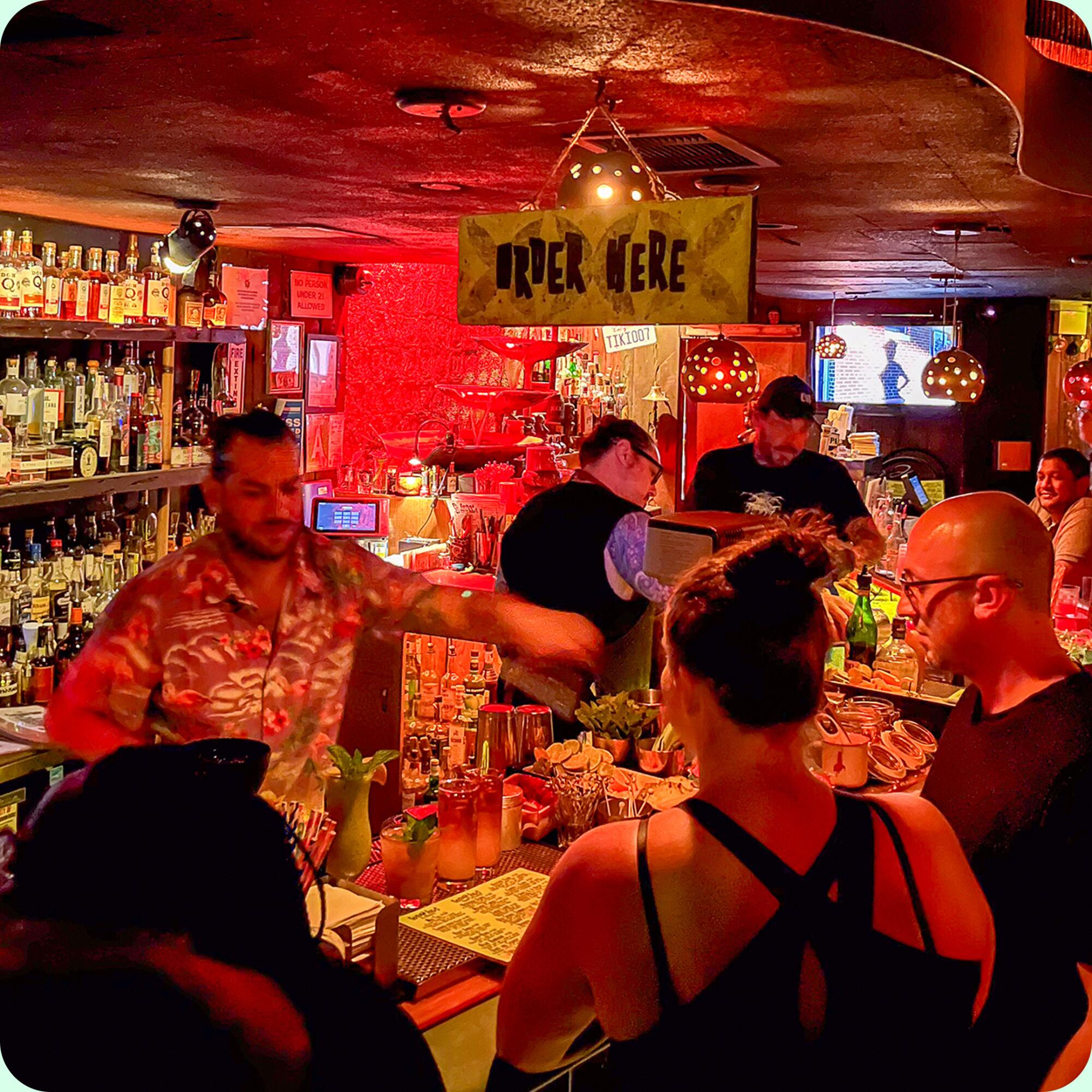 Tonga Hut, a tropical bar founded in 1958, is in North Hollywood.