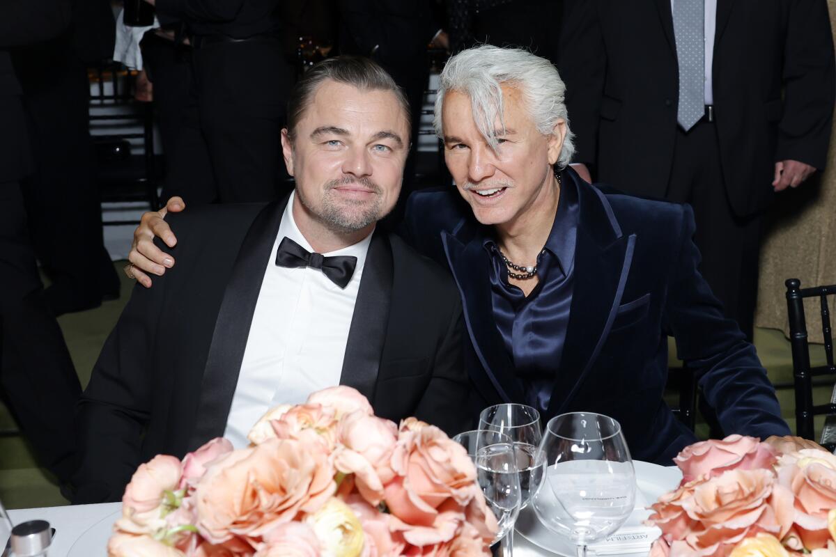 Gala co-chair Leonardo DiCaprio, left, with honoree Baz Luhrmann.