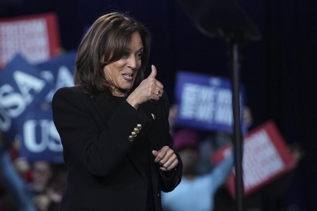 Kamala Harris at a rally Monday in Allentown, Pa.