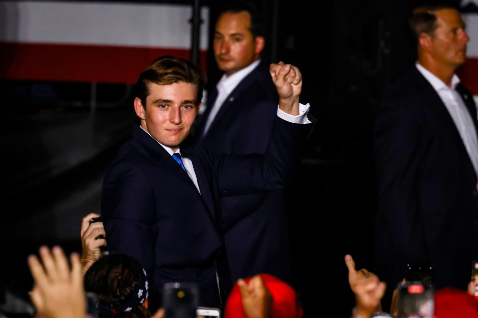 Barron Trump during a campaign event in Miami, Florida, on July 9, 2024