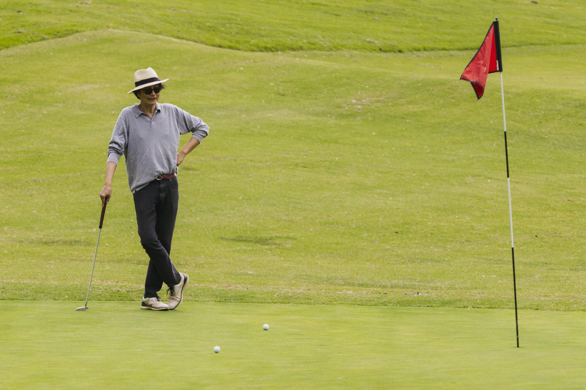 A golfer at the Wilson Golf Course, one of the L.A. city golf courses that offers discounts for older L.A. residents.