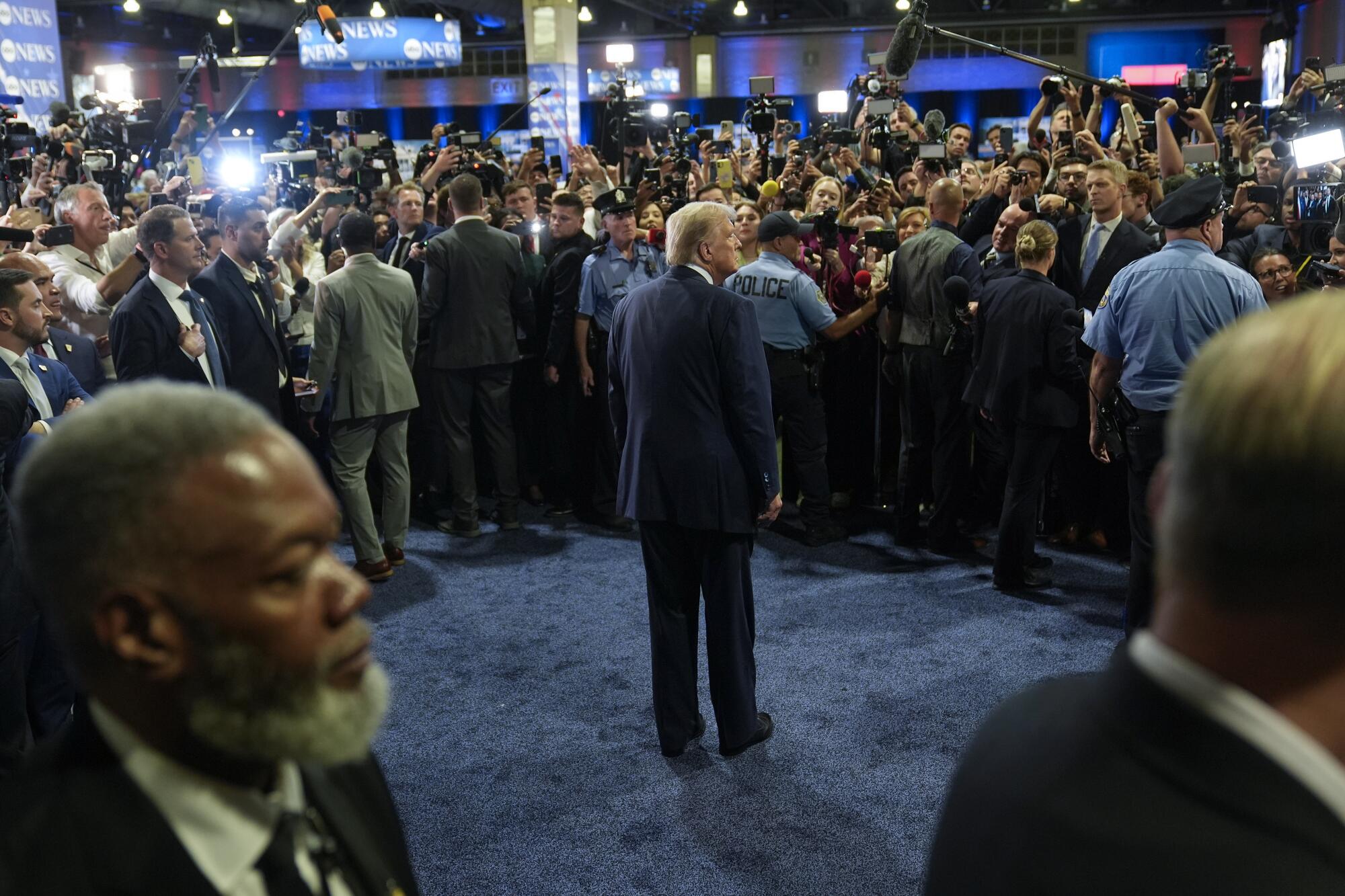 Trump speaks to reporters  