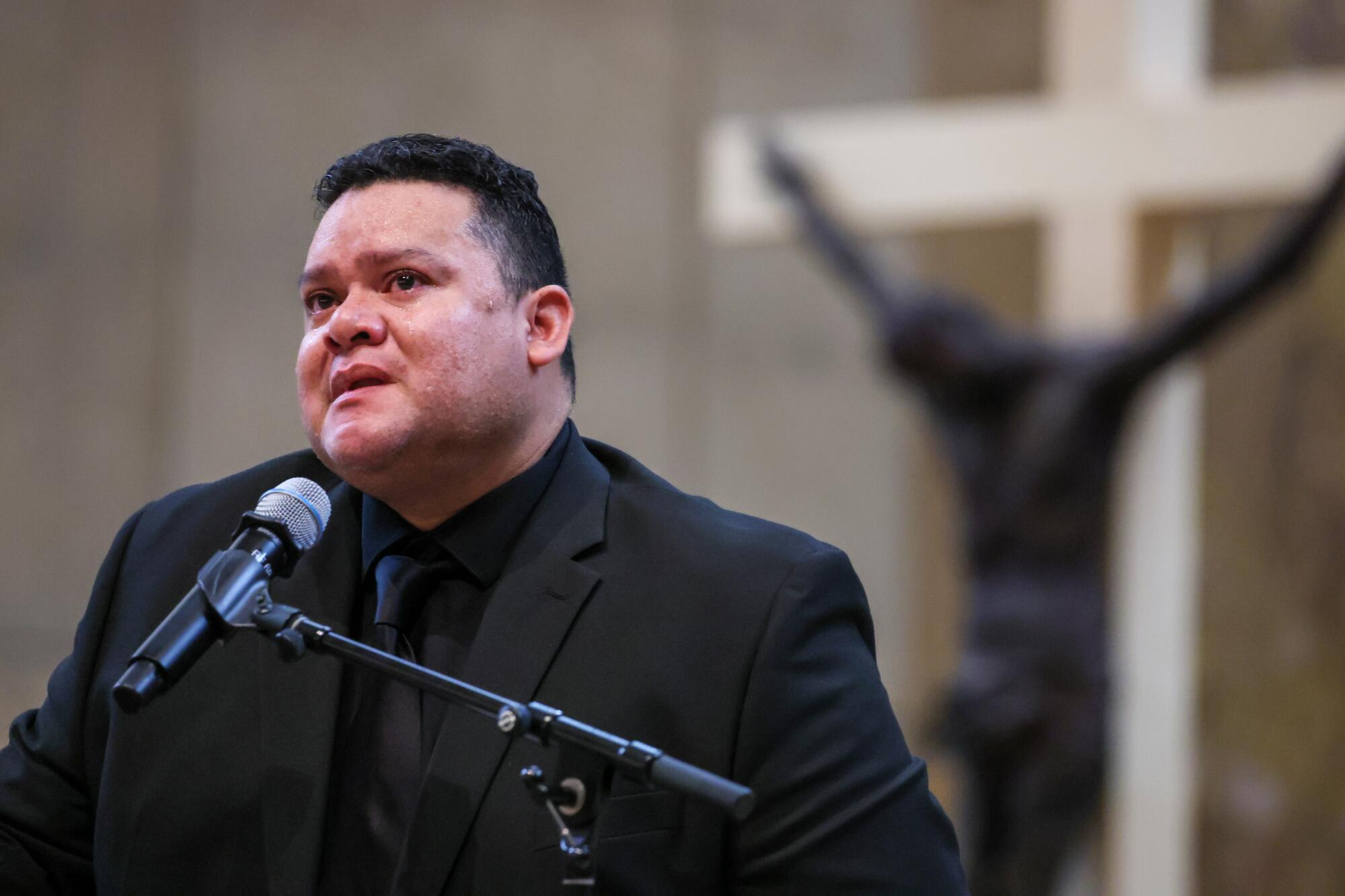 Fernando Valenzuela Jr. delivers an emotional, heartfelt eulogy of his father Fernando Valenzuela.