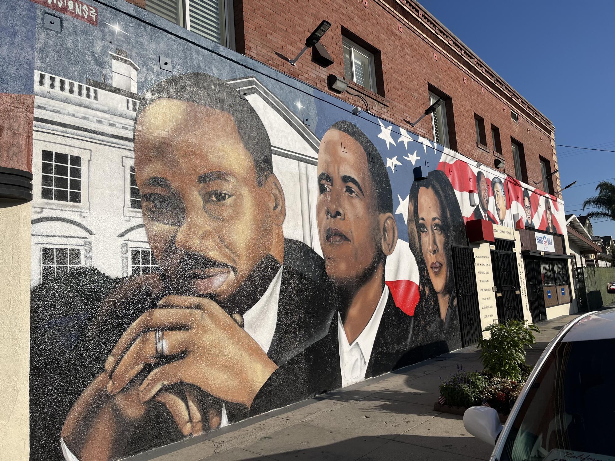 The Freedom's Pathway Forward mural at the 3400 block of West Washington Boulevard in Los Angeles.