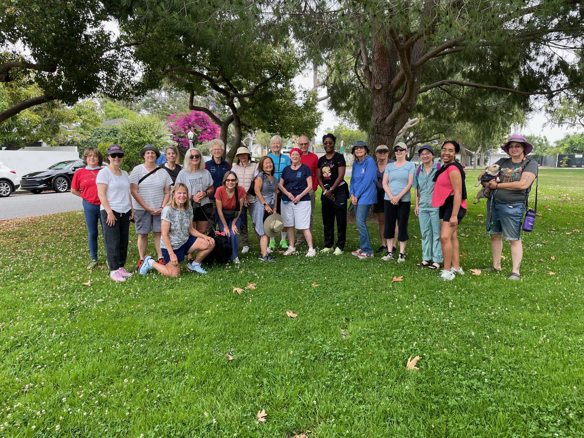 Culver City EverWalk Walking Club members in a park under a tree