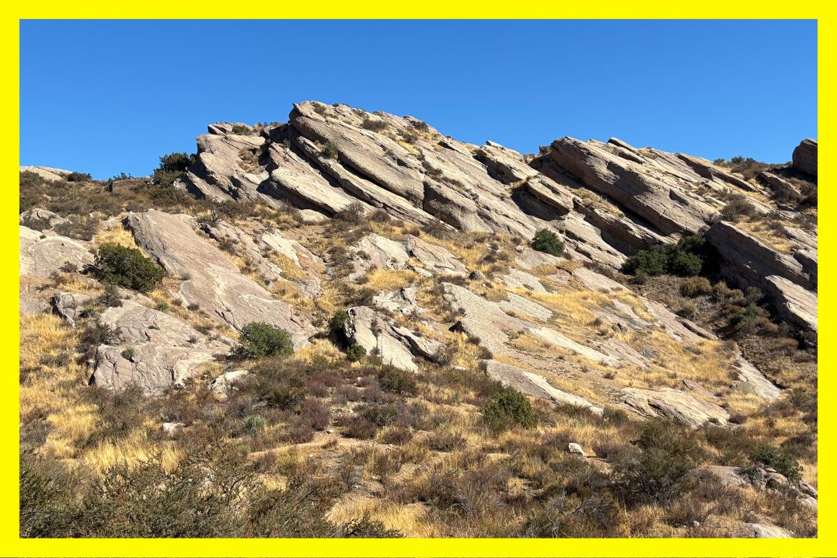 The formations at Vasquez Rocks are diverse in shape and color.