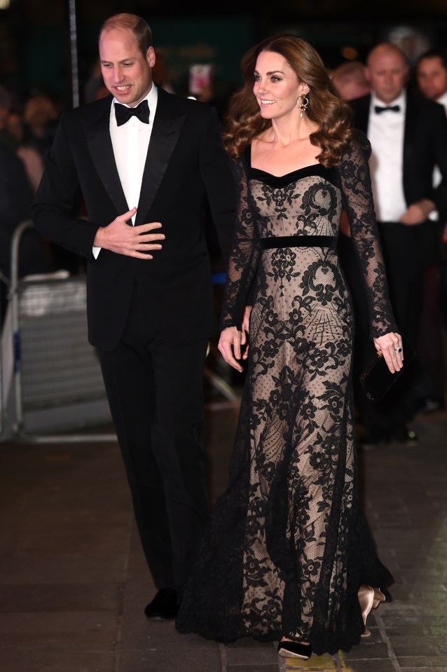 William wore a similar look with Kate whilst attending the Royal Variety Performance at the Palladium Theatre, London in 2019