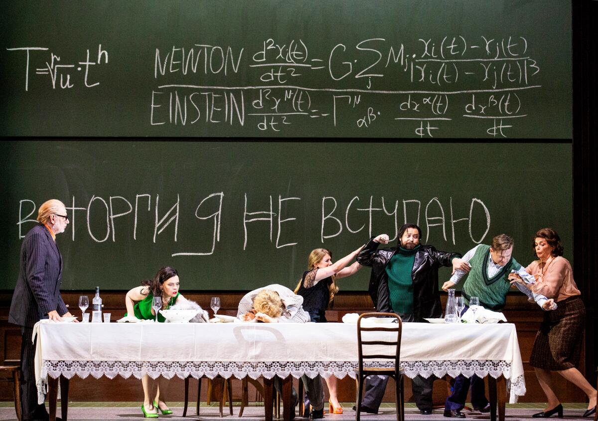 A scene from a production of Weinberg's "The Idiot," at the 2024 Salzburg Festival.