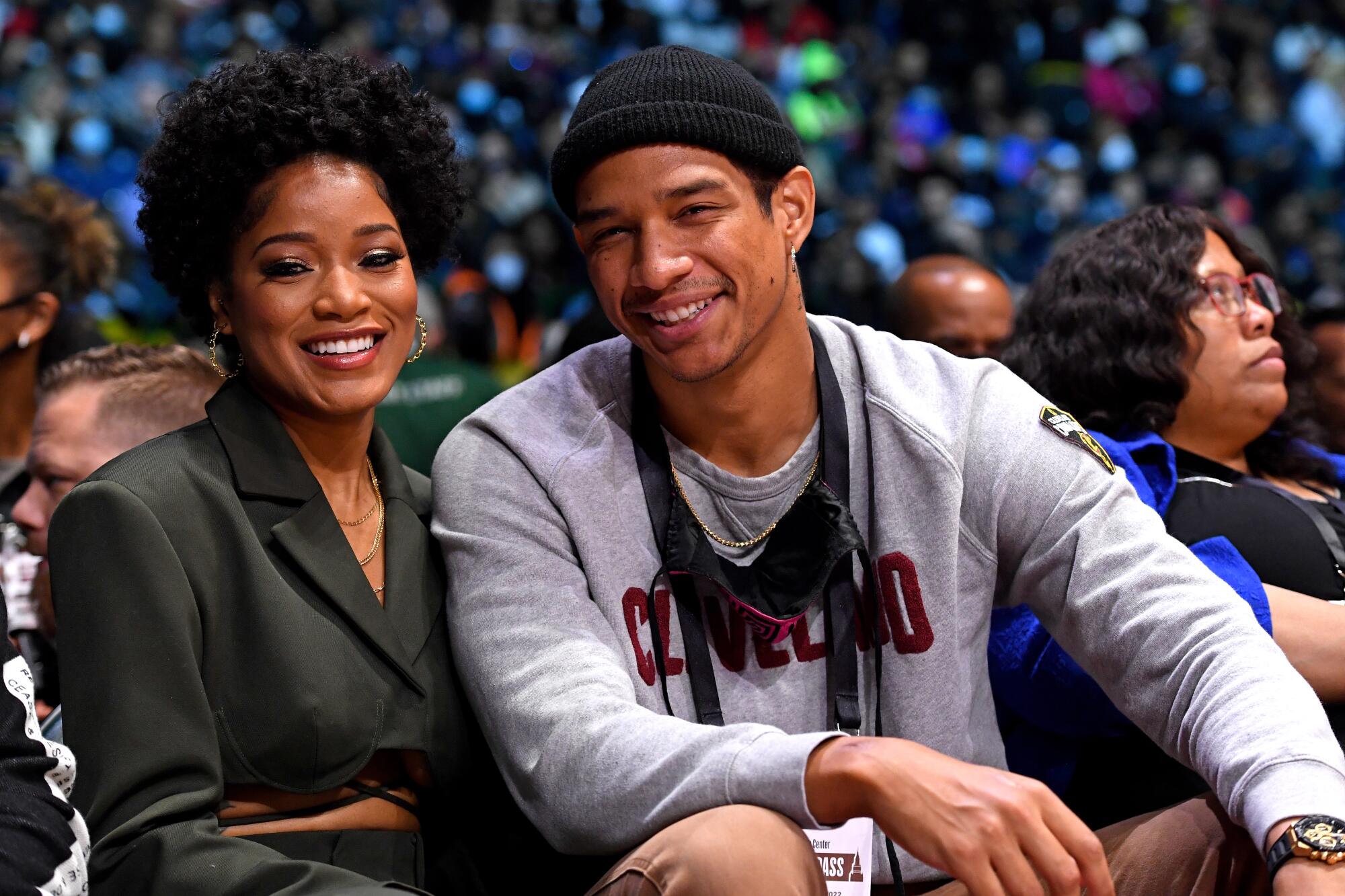 Actress, Keke Palmer and Darius Jackson attend the NBA x HBCU Classic Presented by AT&T as part of 2022 NBA All Star Weekend