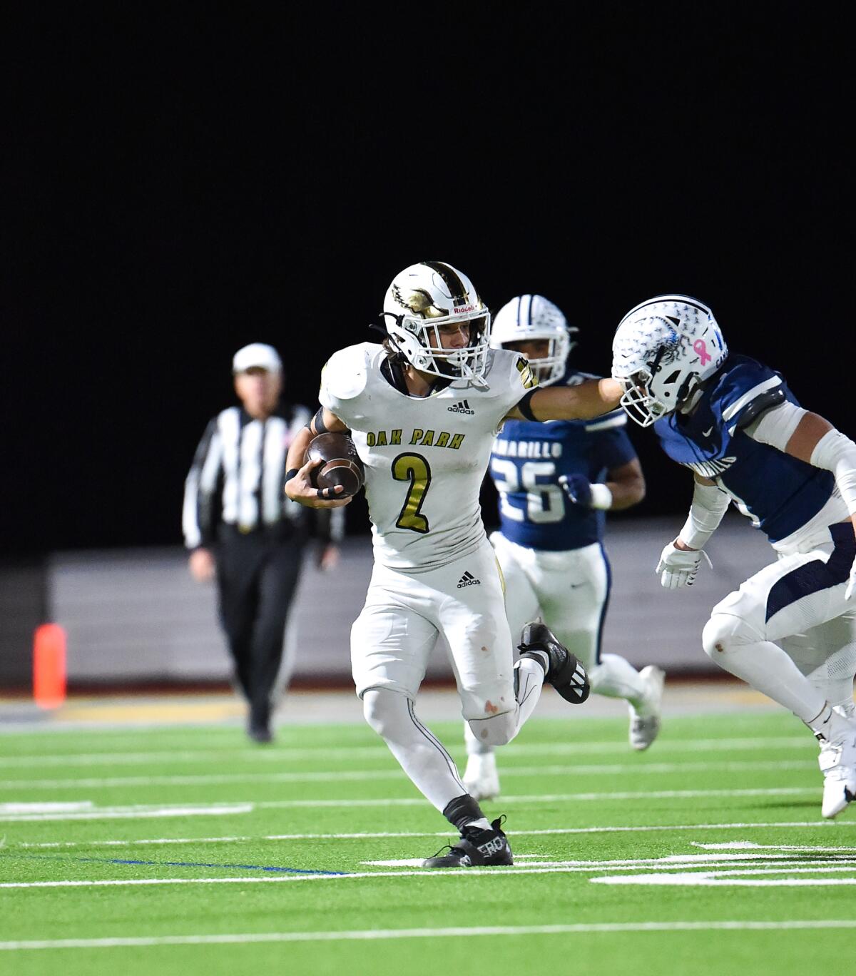 Oliver Gonzalez of Oak Park set a school rushing record with 330 yards against Camarillo.