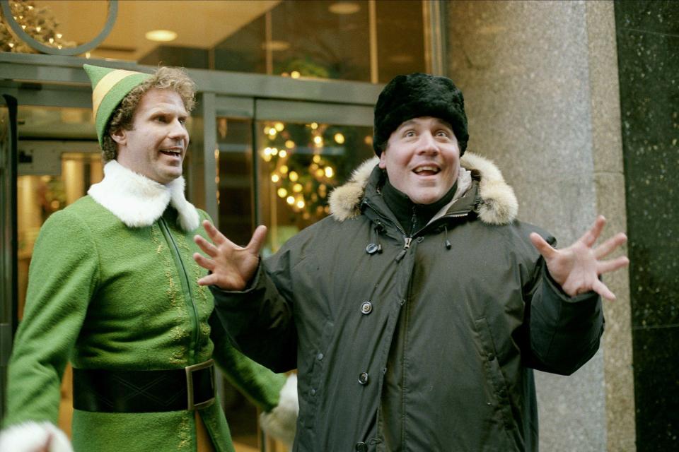 Jon Favreau directed Elf - seen on set with Will