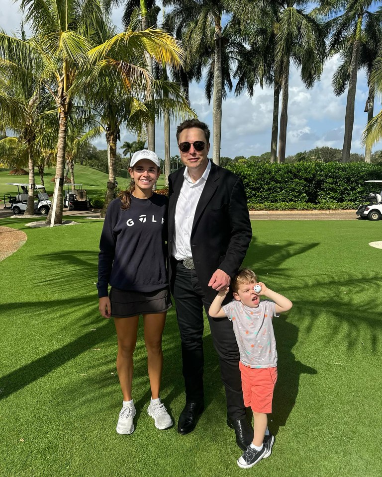 Musk met Trump and granddaughter Kai on the golf course with his child X-AE-A12 after the election