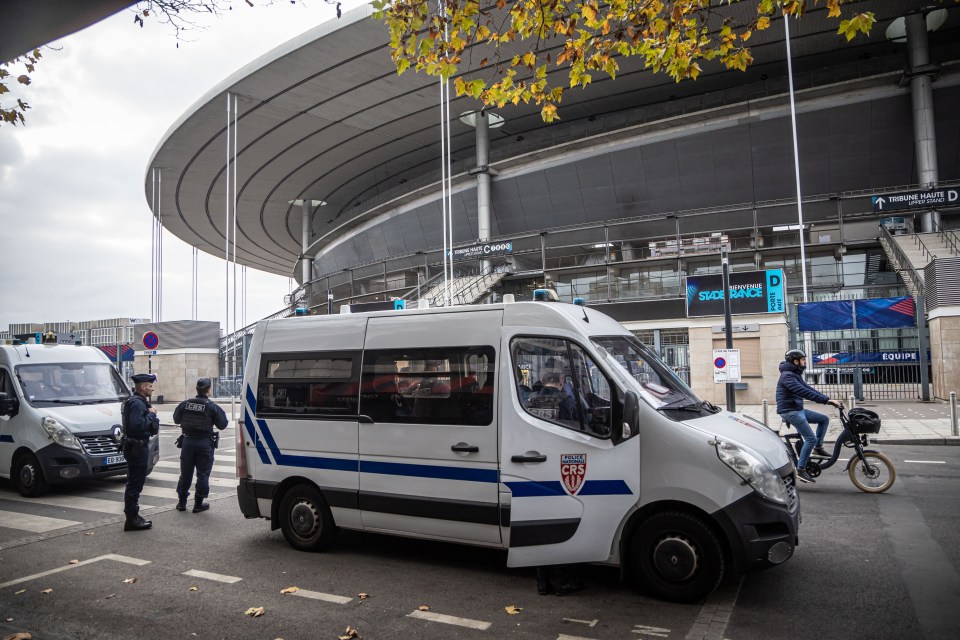 French cops surrounded the stadium ahead of Thursday's clash