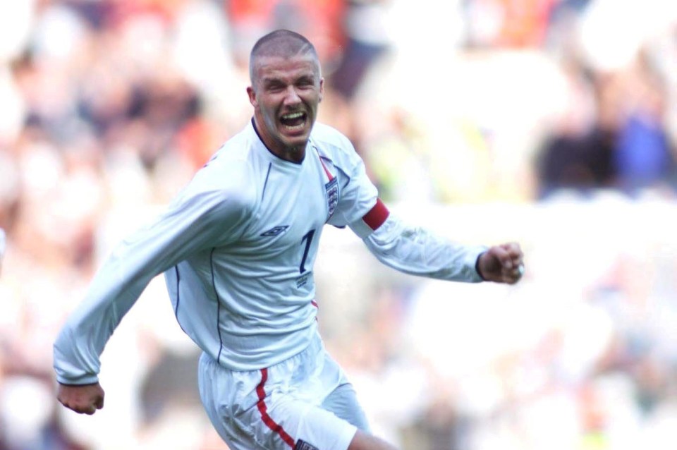 Beckham led England to the 2002 World Cup with his legendary strike