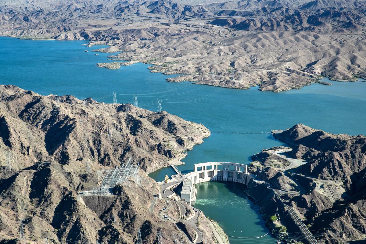 The Colorado River Aqueduct begins at Lake Havasu, which is created by Parker Dam along the California-Arizona state line.