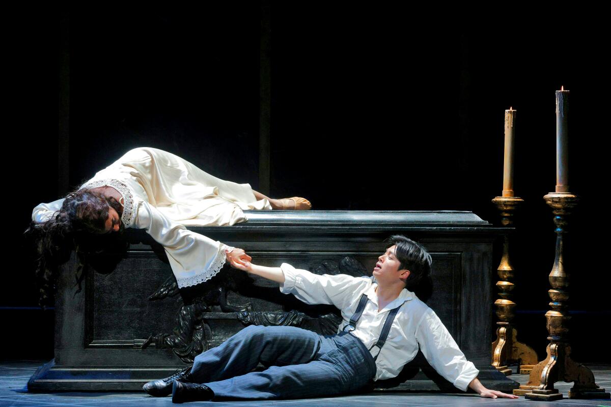 Duke Kim as Romeo and Amina Edris as Juliet in the Los Angeles Opera production of Gounod's "Romeo and Juliet."