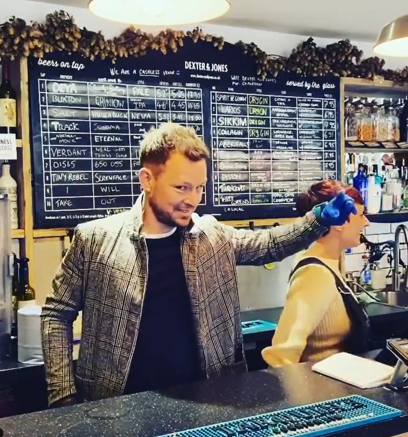 Now he's still flaunting his old boyband moves... but behind a trendy craft beer and wine bar