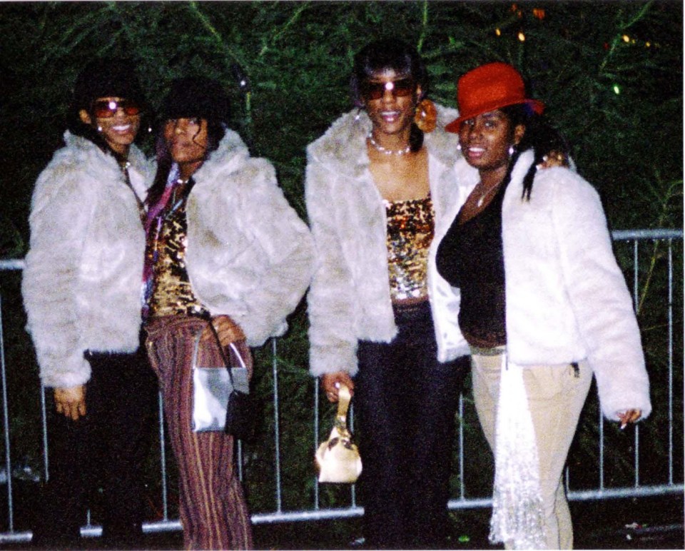 Charlene Ellis, second left, and Latisha Shakespeare, far right, were gang victims