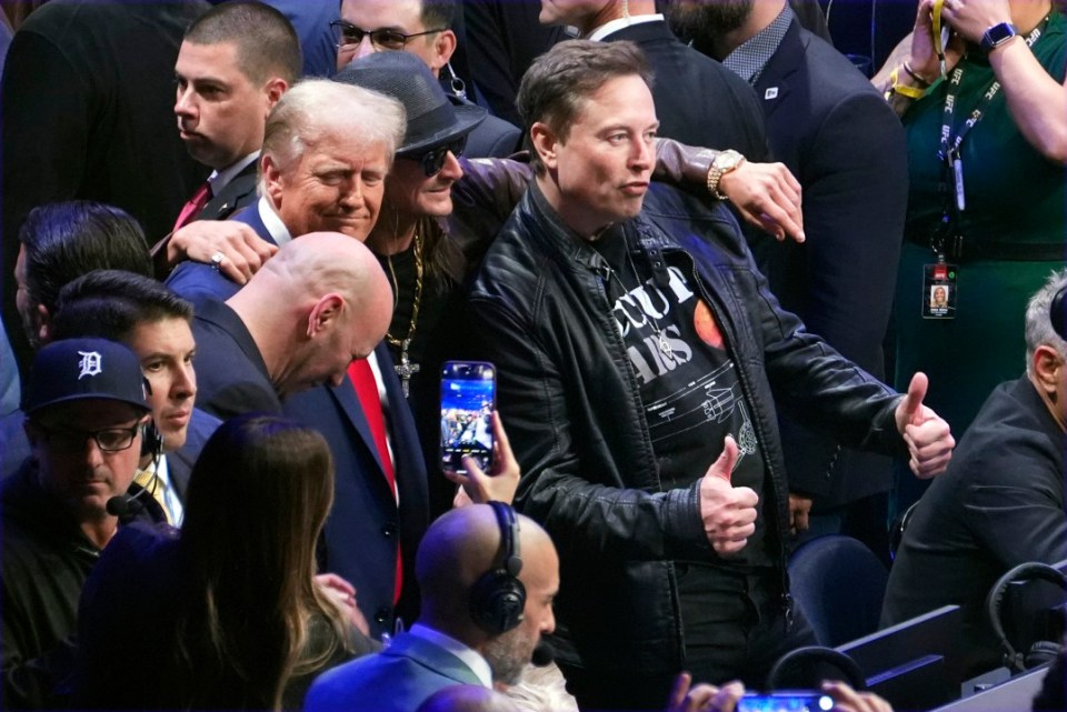 Trump sat with Dana White, Kid Rock and Elon Musk