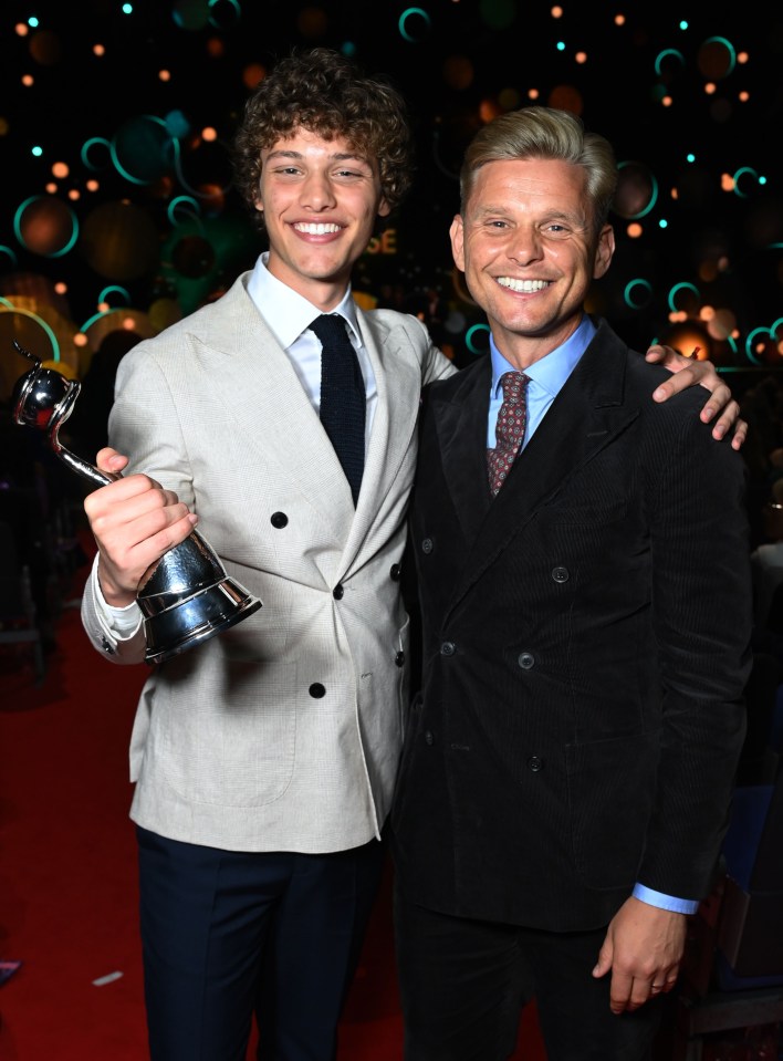  Jeff sons have followed in his footsteps - Bobby is seen here with his NTA