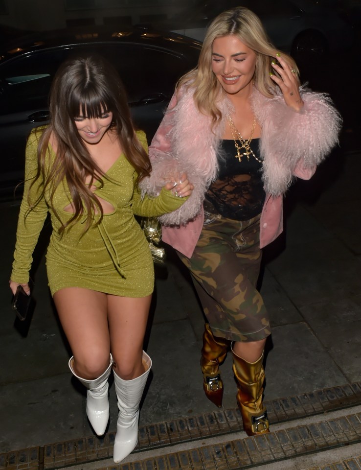 Megan and Leah were all smiles as they hung out in central London