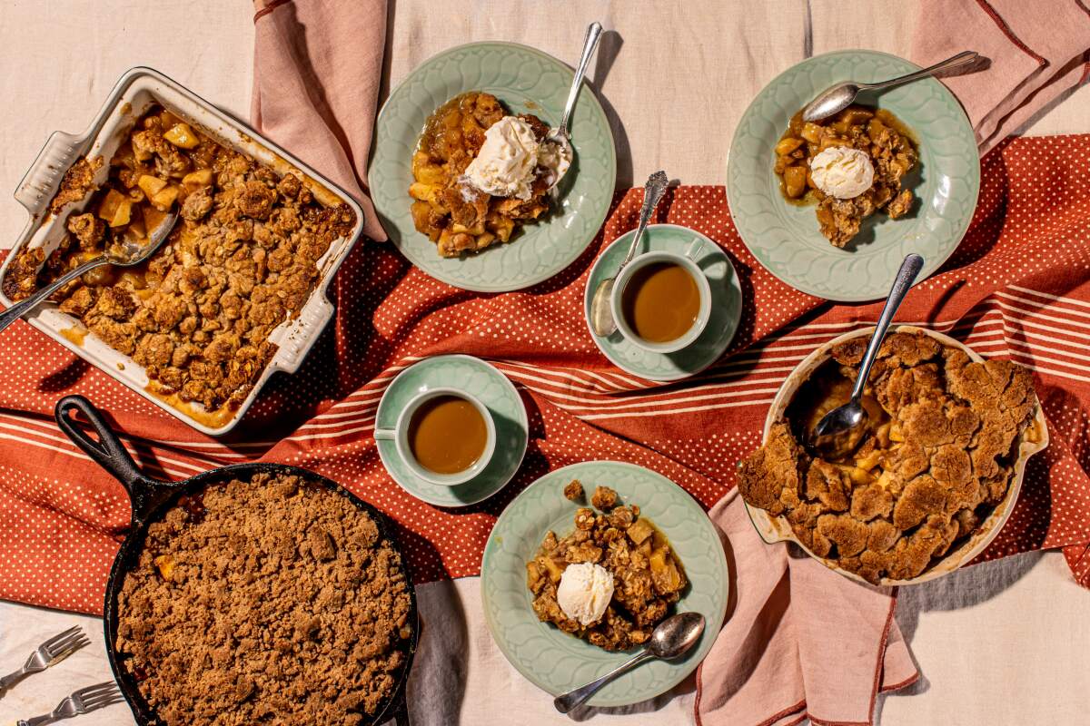 Apple crisp, apple crumble and apple cobbler.